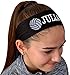 Volleyball TIE Back Moisture Wicking Headband Personalized with The Embroidered Name of Your Choice (Black Solid Tie Back) One Size