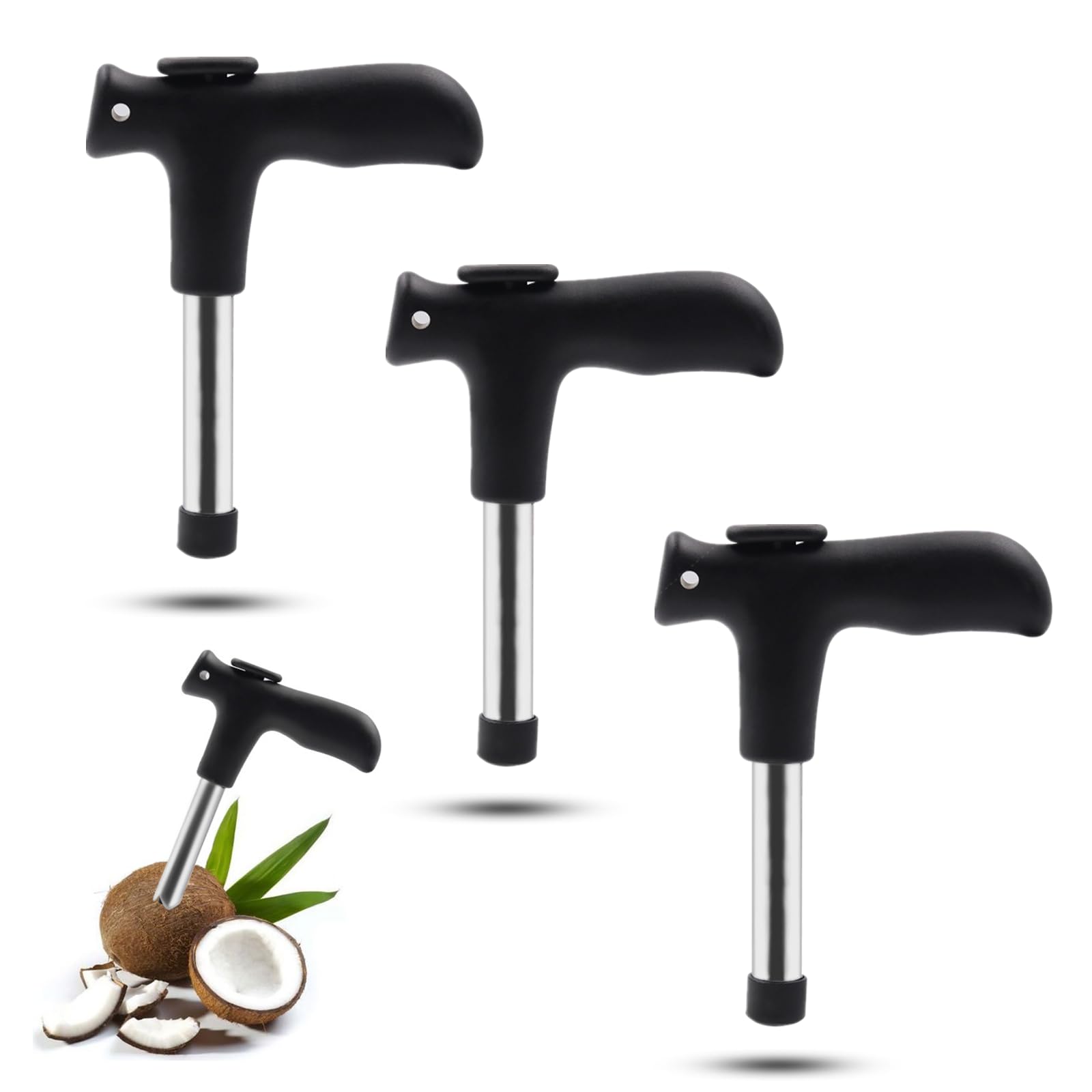 3 PCS Coconut Opener Professional Coconut Hole Puncher Coconut Punch Tool Coconut Cutter for Raw Coconut Water Juice