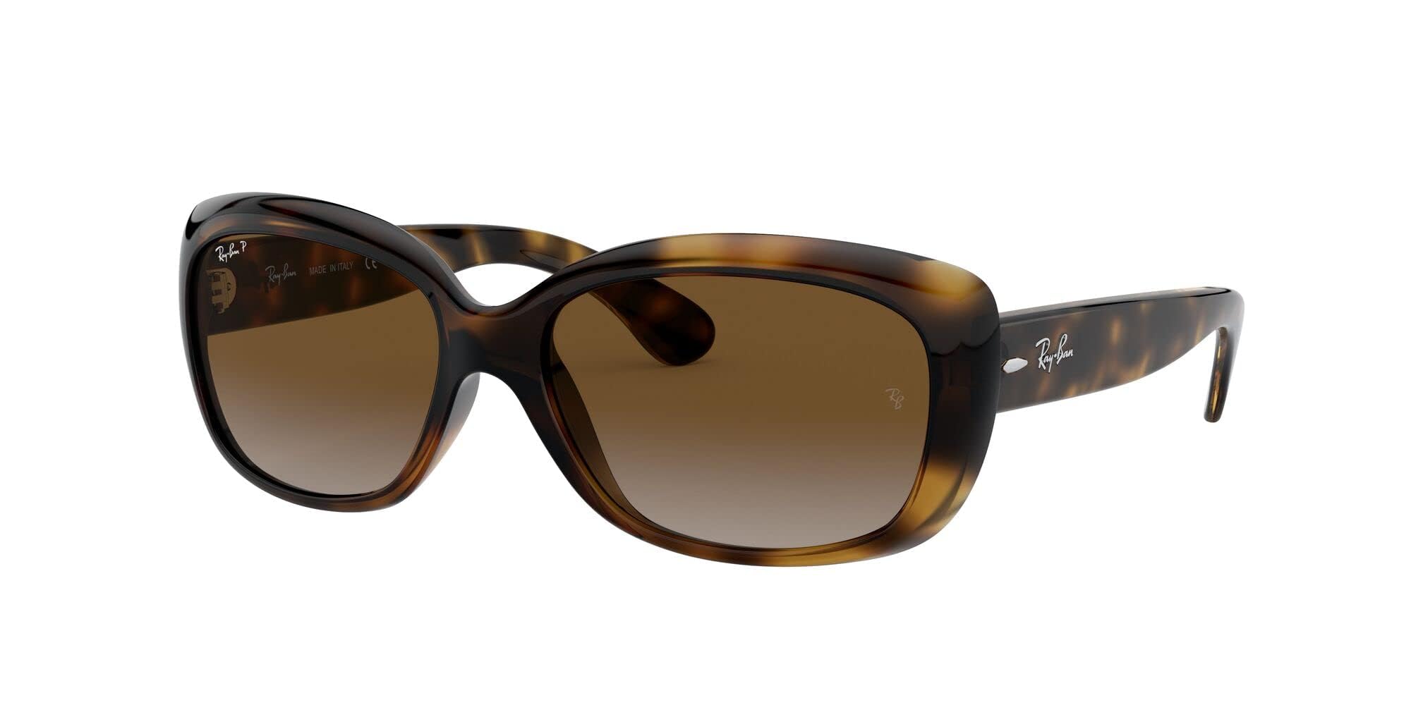 Photo 1 of Ray-Ban Women's RB4101 Jackie Ohh Butterfly Sunglasses, Light Havana/Polarized Light Grey Gradient Brown, 58 mm + 0