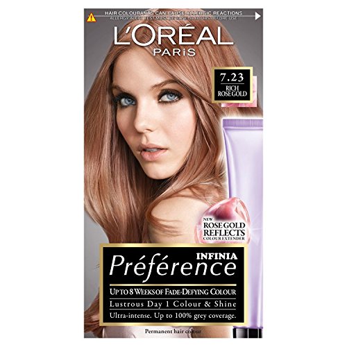 L Oreal Preference Infinia 7 23 Rich Rose Gold Permanent Hair Dye
