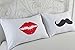 DasyFly His Hers Pillowcases for Couples,2PCS Red Lip and Black Beard Pillow Case,Cute Couples Gifts for Wedding Anniversary V-Day Christmas,Funny Gifts for Girlfriend Boyfriend
