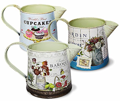 Janazala Small Flower Pots Indoor Decorative, Metal Colorful Indoor Mini Flower Pots, Set of 3