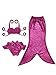 JFEELE Mermaid Swimsuit For Kids Toddler Baby Girls 2 Piece Swimsuit with Mermaid Tail Swimwear Bikini Set - 2-8T,17 Colors