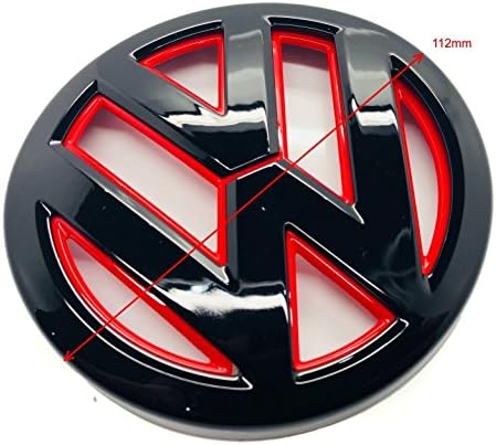 Carbon Genetics Gloss Black And Red VW Golf MK7 Rear Boot Lid Trunk Badge Emblem
