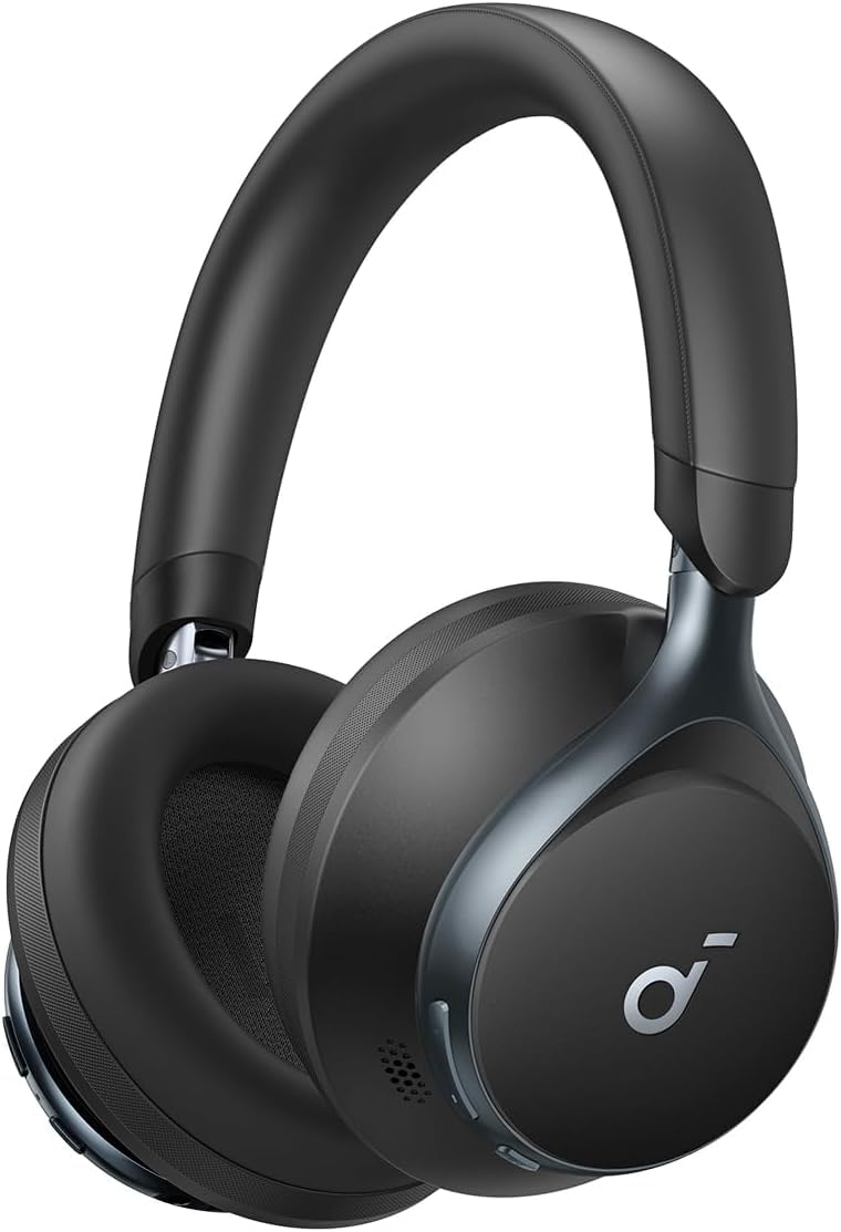 soundcore by Anker, Space One - Adaptive Active Noise Cancelling Headphones, Enhanced Human Voice Reduction, 40H ANC Playtime, LDAC Hi-Res Wireless Audio, Comfortable Fit, Bluetooth 5.3 (Renewed)