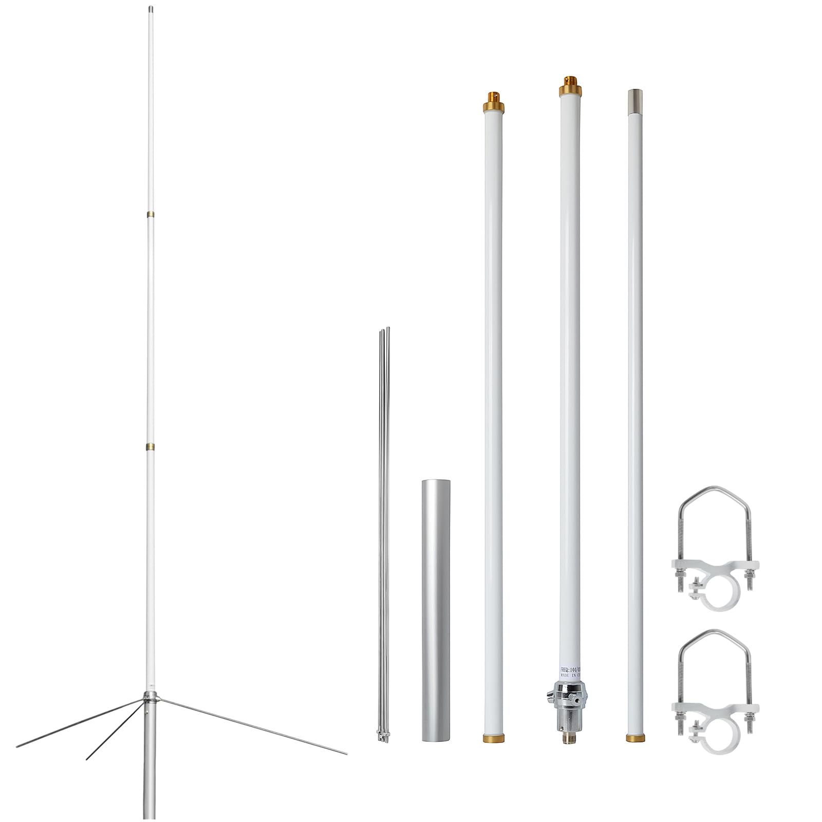 HYS VHF UHF Antenna 86.61inch High Gain Base Station Antenna with SL16 Connector for Transceiver Two Way Radio and Repeater