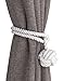 Home Queen Curtain Tiebacks Hand Knitting Cord Rope Holdbacks, Decorative Window Curtain Tie, Drapery Tie Back with Single Ball (1 Pair, Off White)