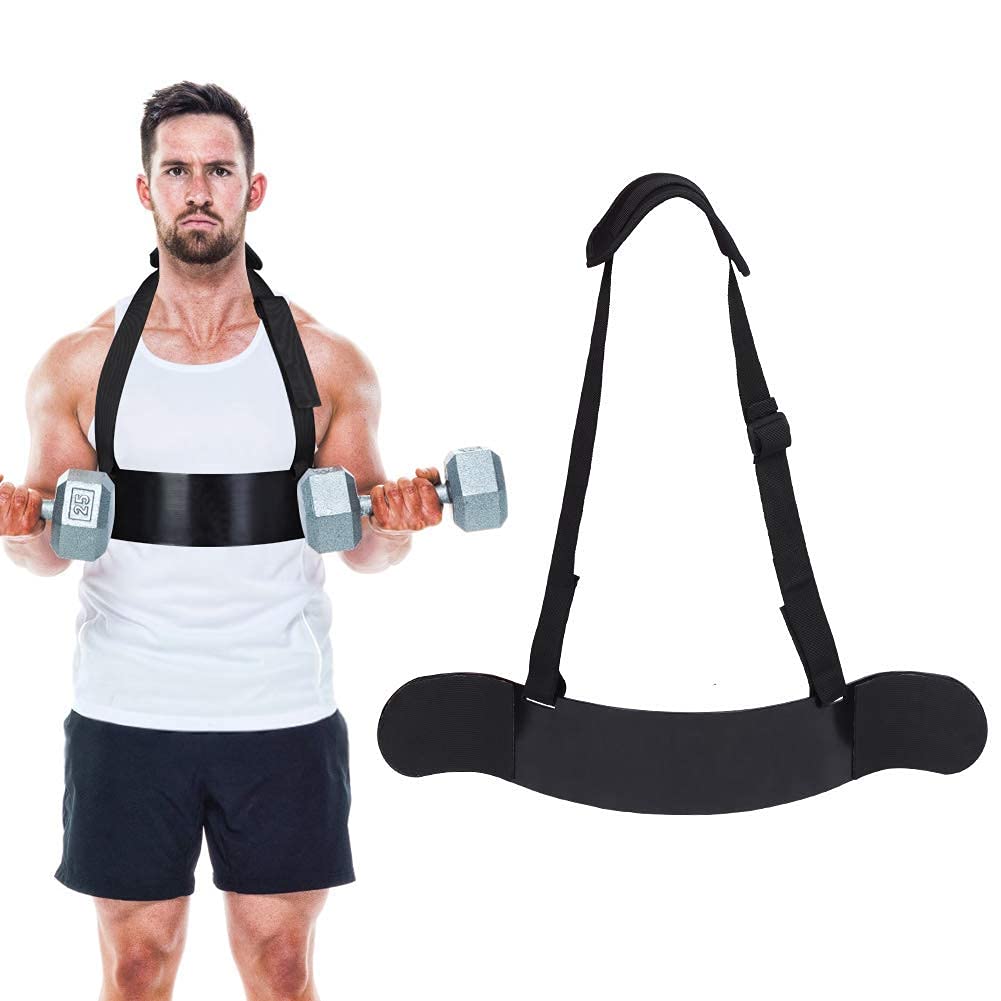 Arm Blaster Bicep Isolator Arm Curl Bicep Blaster Gym Arm Blaster Accessory for Weight Lifting Muscle Fitness Training with Adjustable Straps and Comfortable Padded Ends Black, 23.2” Long
