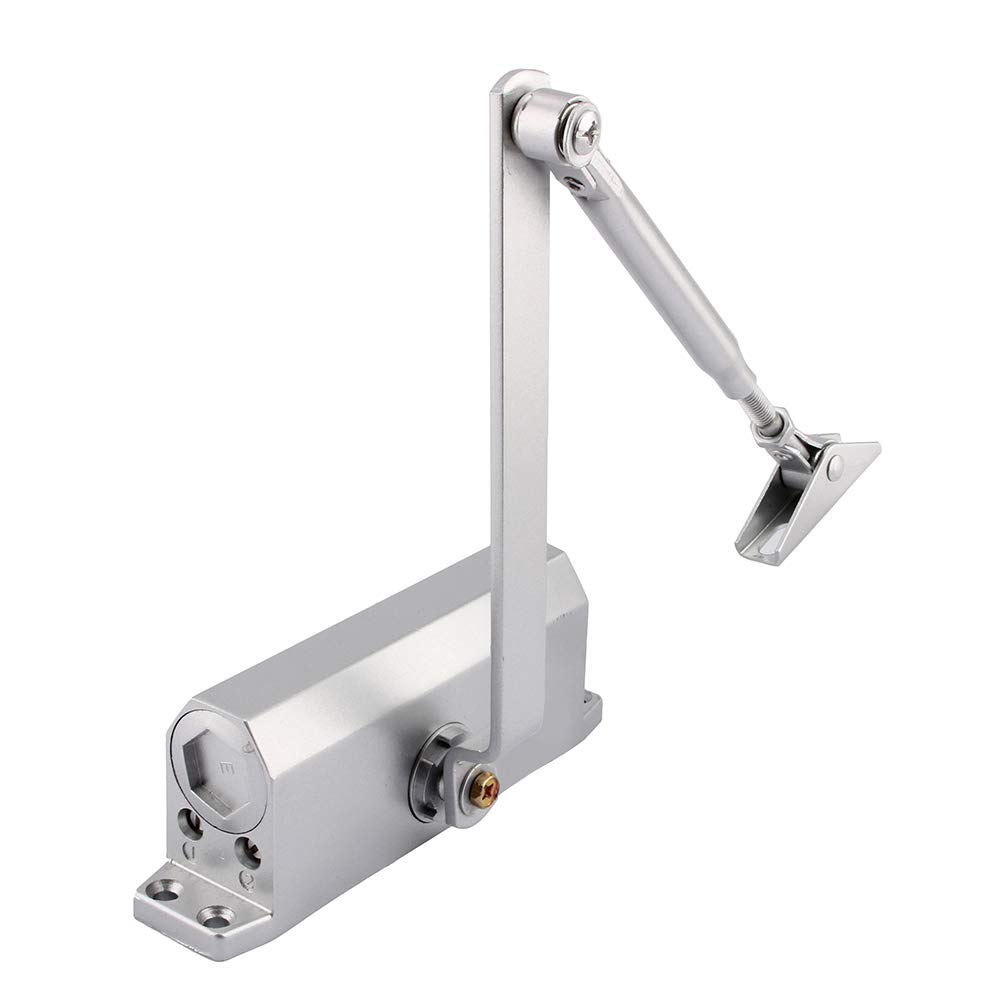 Door Closer, Adjustable Overhead Door Closer Heavy Duty Fire Door Closer for Internal or External Doors, Soft Spring Door Closer for Commercial & Home Use (45-75kg)