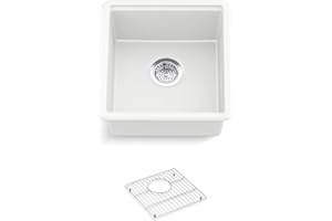 KOHLER Billings 18" Undermount Bar Sink, Single Bowl, Neoroc Composite, Matte Finish, Compact Prep Sink for Wet Bar or Kitchen Island, Matte White, K-33711-CM6