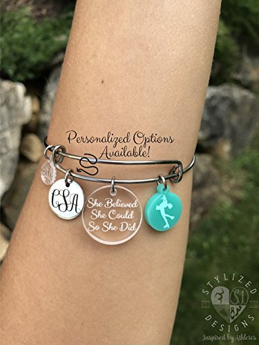 Figure Skating Bracelet, Figure Skating Gifts, Figure Skating Bangle, Figure Skater Gift, Figure Skate Bracelet, Ice Skater Gifts - Thumbnail 4