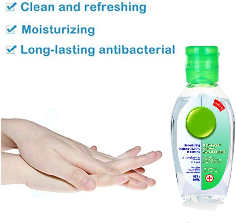 Portable Refreshing Hand Soap Gel to Instant Skin Cleansing, Disposable Hand Sanitizer Gel For Adults & Children, Soft and Non-irritating Hand Sanitizer Gel (Green,50ml)