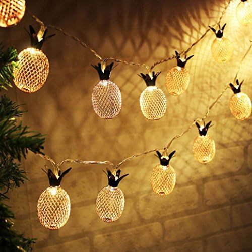 Clearance! Hatop 1.5M 10LED Pineapple String Lights Outdoor Solar Garden Stake Lights Wedding Halloween Christmas Party Decoration