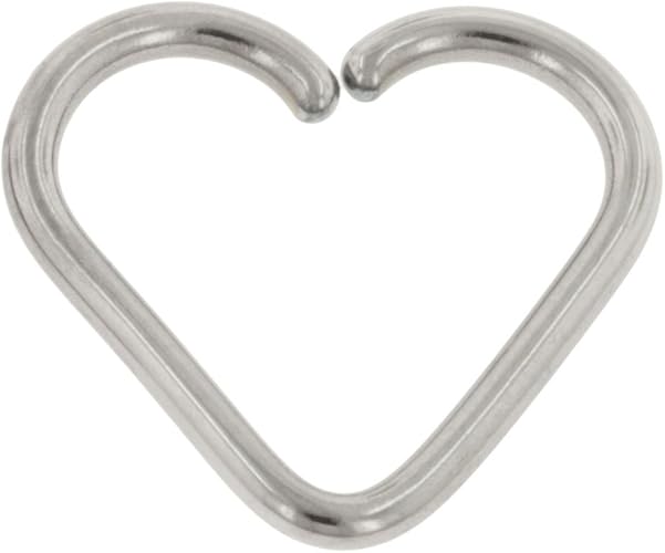 Amazon Com Stainless Steel Continuous Heart Shaped Ring 16g 7 16 Jewelry