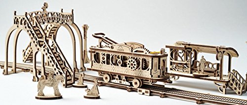 UGears Mechanical Town Series Tram Line mechanical wooden model KIT 3D puzzle Assembly