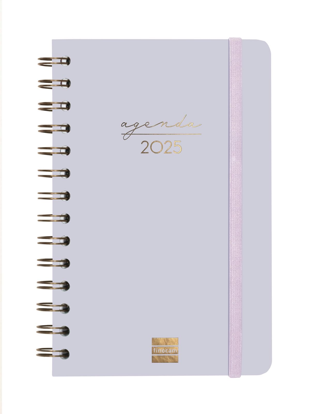 Finocam - Spiral Agenda Soul 2025 Week to View Horizontal January 2025 - December 2025 (12 months) Lilac Spanish