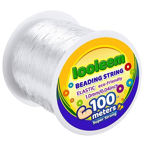 IOOLEEM 1mm Elastic Beading Cord, Stretch Beading String for Jewelry Making.