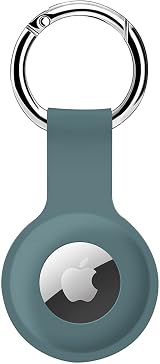 ColorCoral Silicone AirTag Holder Case Teal Keychain Anti-Lost Scratch-Resistant