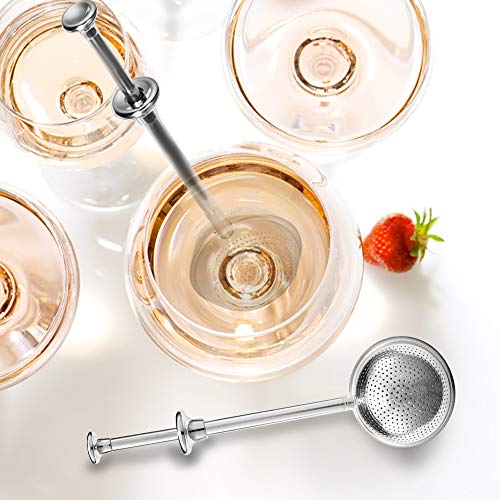 Senbowe 2 Pack FDA Approved Stainless Steel Tea Infuser Filters Strainer Steeper with Upgrade Fine Mesh Filters and Spring Handle for Hanging on Teapots, Mugs, Cups to steep Loose Leaf Tea and Coffee
