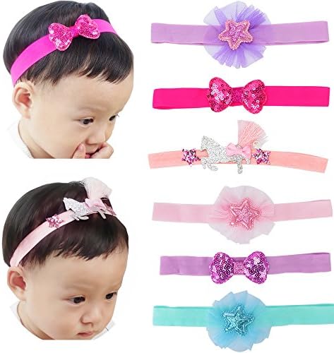 Qino Baby Girl Headbands Multi-Styles Flower and Bow HairBands,Newborn Infant Hair Accessories