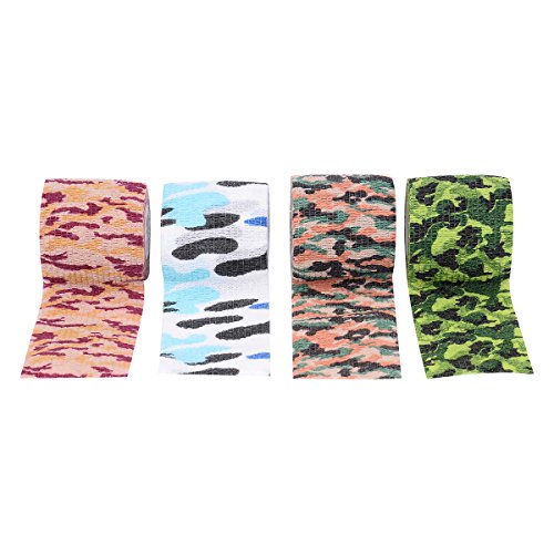 LiangGui 4 Pack Multifunction Self-Adhesive Protective Camouflage Tape Wrap for Gun Rifle Shotgun Camping Hunting
