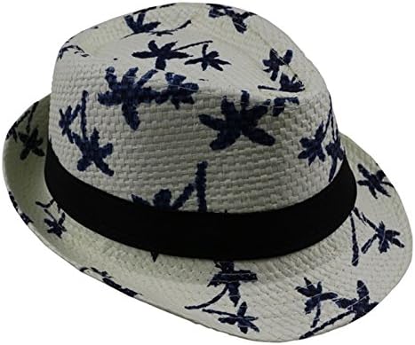 Summer Straw Sun Hat Kids Beach Sun Hat Trilby Panama Hat Handwork for boy Girl Children 4 Colour Cream