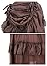 Charmian Women's Steampunk Gothic High Low Cyberpunk Ruffle Skirt Coffee Large