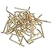 L Shaped Screw Dresser Cup Hooks Hanging Hangers DIY - Brass Plated, 50 pcs (1-1/2inch)