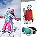 Odoland Ski Goggles for Youth Age 8-16 – UV400 Protection and Anti-Fog – Double Grey Spherical Lens for Sunny and Cloudy Days (White)