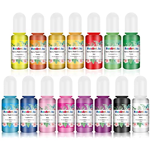 FansArriche 15 Colors Liquid Pigment for Epoxy Resin, Translucent Resin