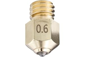 DUROZZLE Tungsten Carbide Tip 3D Printer Nozzles, High Thermal Conductivity Abrasion Resistance for Ender 3, CR-10, Elegoo Neptune 3, Sovol SV06 and More (MK8, 0.6mm)