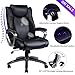 VANBOW Leather Memory Foam Office Chair - Adjustable Lumbar Support Knob and Tilt Angle High Back Executive Computer Desk Chair, Thick Padding for Comfort Ergonomic Design for Lumbar Support, Black