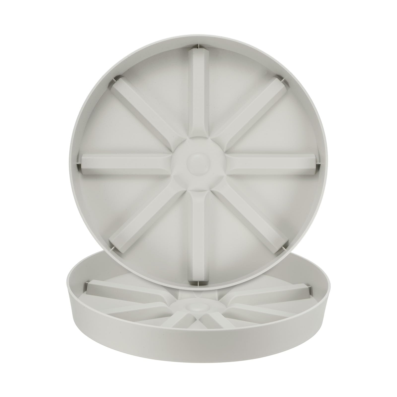 M METERXITY 2-Pack Plant Saucer, 12 Inch Flower Pot Saucers, Thicker Anti-Rot Root Plastic Plant Saucer for Indoor/Outdoor Potted Plant/Plant Water Catcher Tray [Cream]