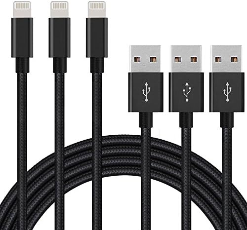 iPhone Cable, 3-Pack 3.3ft / 1M iPhone Charger Nylon Braided Lightning Cable for iPhone 7,iPhone 7 Plus,iPhone 6/6s,iPhone 6/6 Plus,iPhone 5/5s,iOS Devices