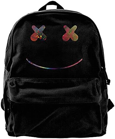 Marshmello Smile Face Zedd Casual Canvas Backpack School Travel Bag