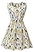 Womens Floral Pattern Mini Dress Half Round Yellow Deep Blue Blue Small