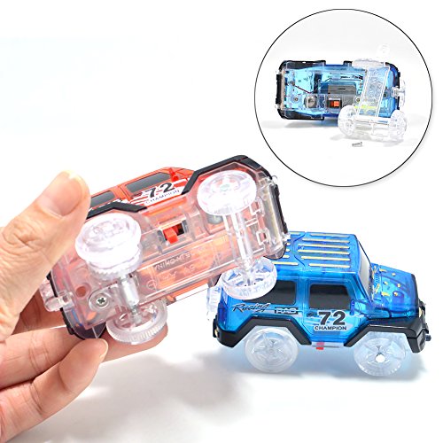 Magic Tracks Cars Only Replacement Toy Cars Glow in the Dark Racing Track Accessories Compatible with Most Tracks for Kids (2Pack) - Thumbnail 2