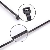 sinzau 100mm x 2.5mm Black Heavy Duty Nylon Cable Ties Wraps Pack of 1000 view 4