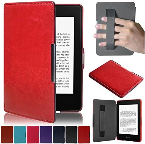 Artyond Case for Kindle Paperwhite,Slim Folio Magnetic Card Slots with Auto Wake/Sleep Case for Amazon Kindle Paperwhite 123 (2012, 2013, 2015, 2016 Version,Model No.EY21 or DP75SDI), Bright red