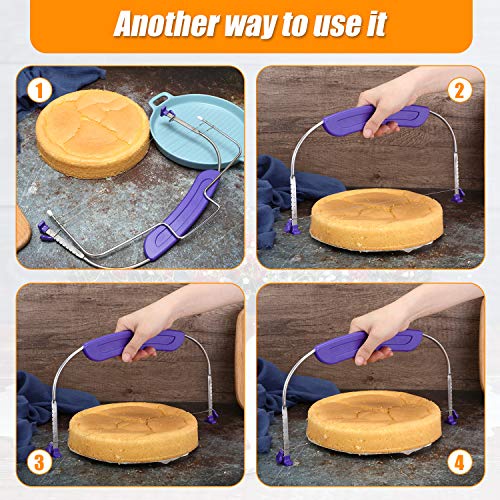 2 Pieces Adjustable Cake Levelers Set Double Wire Cake Slicer Cutter