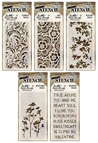 Tim holtz - early 2015 release - stencils set 1 - bloss…