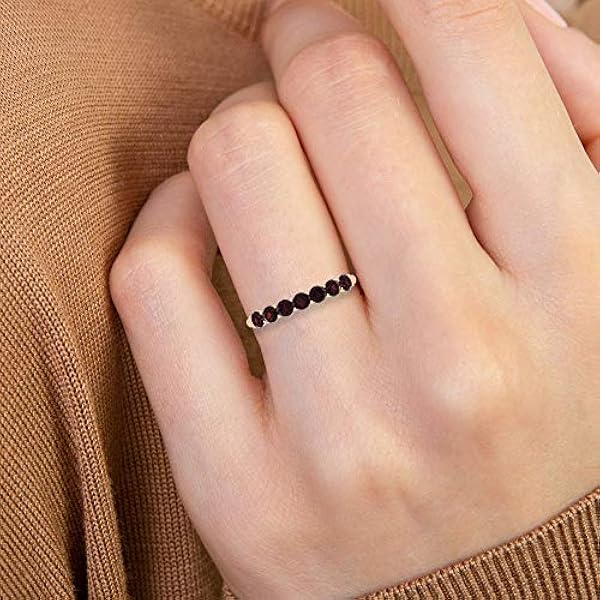 0 91 Carat Garnet Gold Wedding Band Art Deco Sgl Certified Gemstone Ring Dainty January Birthstone Promise