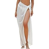la ceida Women Sarong Swimsuit Coverup Chiffon Beach Tie Wrap Skirt Long Bikini Sheer Scarf Bathing Suit