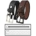 NPET Mens Leather Belt Full Grain Vintage Distressed Style Snap on Strap 1 1/2