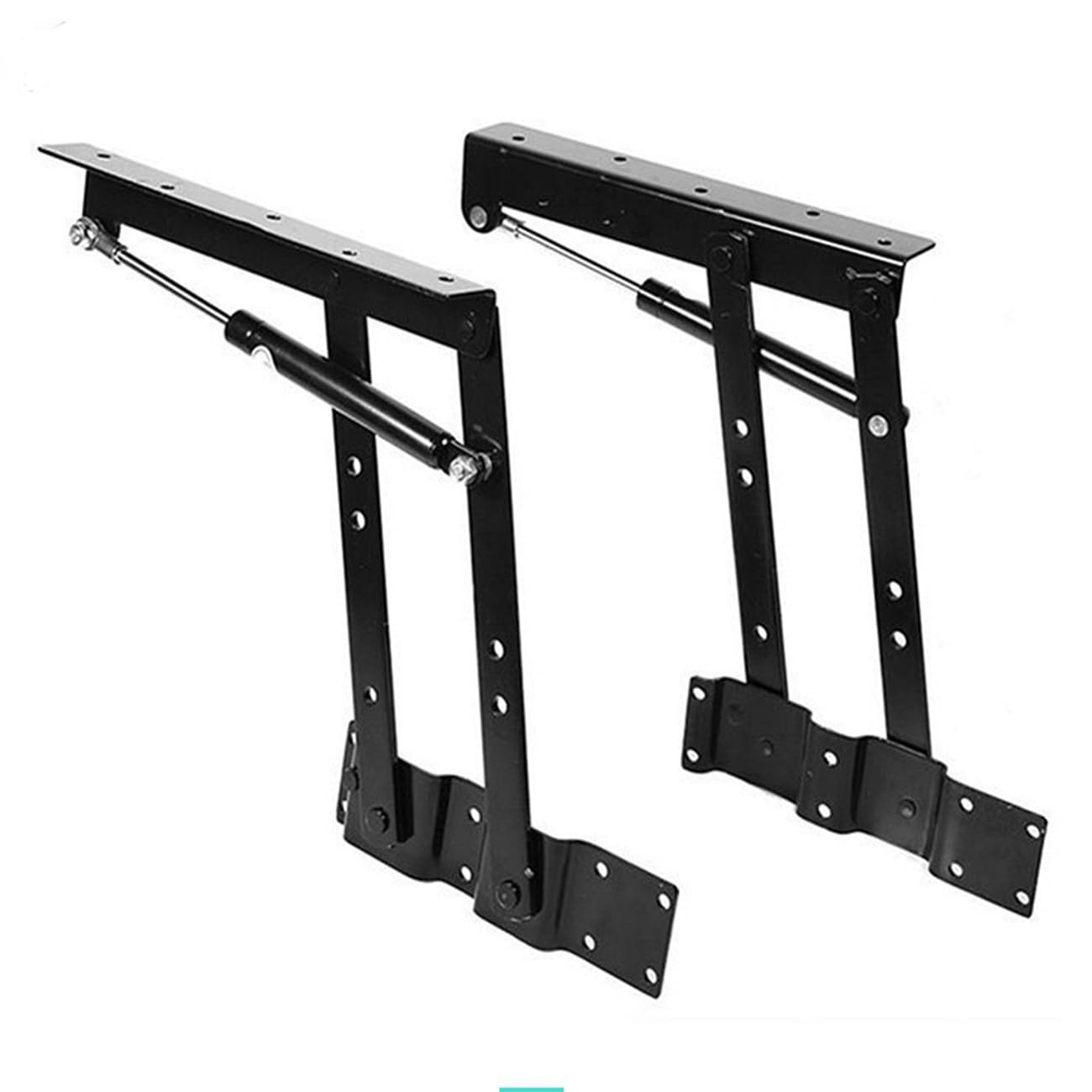 2 PCS Heavy Duty Lift Up Hydraulic Hinge, Folding Table Hinge Adjustable Top Lifting Frame for Coffee Table Accessories (Black)