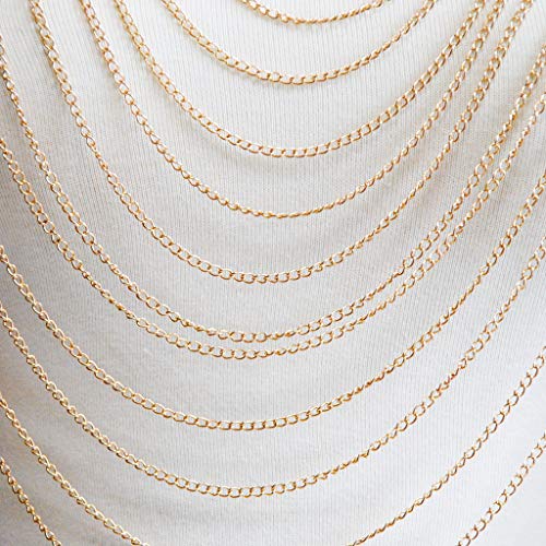 Alloy Multilayer CrossTassel Chain with Ear Ring, Sexy Belly Women Golden Tassel Crossover Bikini Body Chain Necklace with Gift Box (Gold Ear Ring with Body Chain) - Thumbnail 4