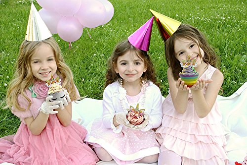 Unicorn Cupcake Decorations, 24 Unicorn Cupcake Toppers & Wrappers and 2 Unicorn Paper Masks - Party Supplies Cake Decoration Kit for Kids Birthday, Baby Shower and Wedding - Thumbnail 3