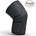 Knee Compression Sleeve for Knee Pain - Men Women Sports Knee Support Brace for Running, Hiking, Weightlifting, Workout (Large, Black - Grey)