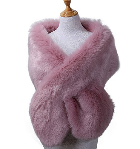 Kevins Bridal Women's Faux Fur Shawl Wraps Cloak Coat Sweater