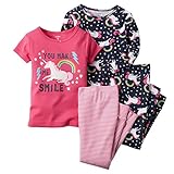 Carters Little Girls 4-Piece Snug Fit Cotton PJs Unicorn Smile